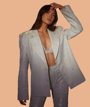 Elegant Dazzling Blouse Set for Special Occasions, Modern Design with Stylish Jacket and Fitted Top, Perfect for Events 0