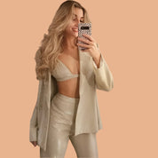 Elegant Dazzling Blouse Set for Special Occasions, Modern Design with Stylish Jacket and Fitted Top, Perfect for Events 1