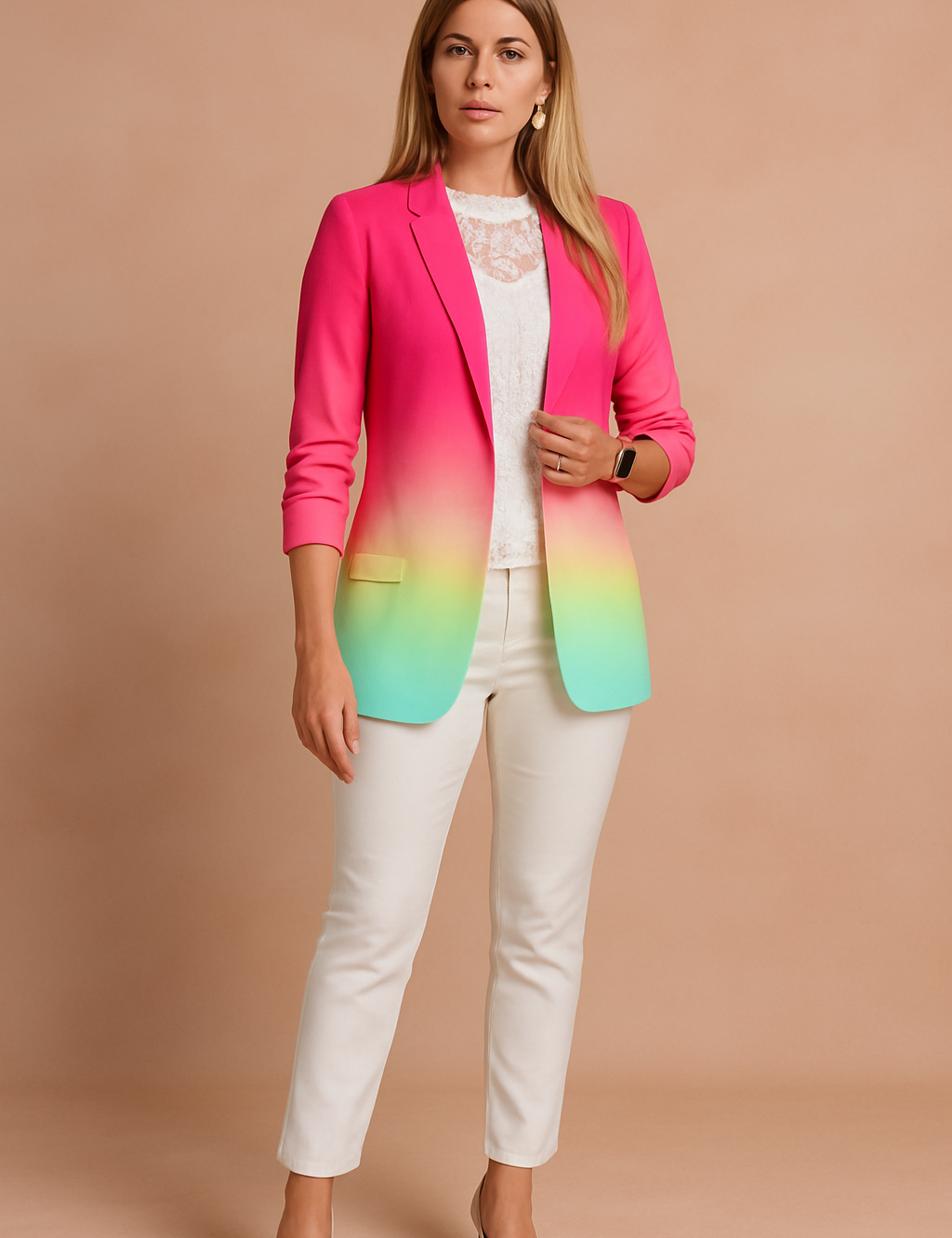 Elegant Women's Jacket with Shawl Collar for Stylish Occasions - Lightweight & Versatile Outerwear 7