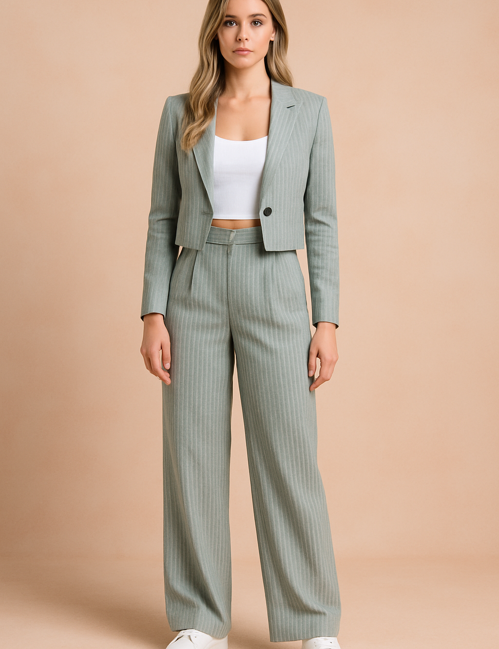 Women's Striped Two-Piece Suit for Modern Elegance and Comfortable Style 2